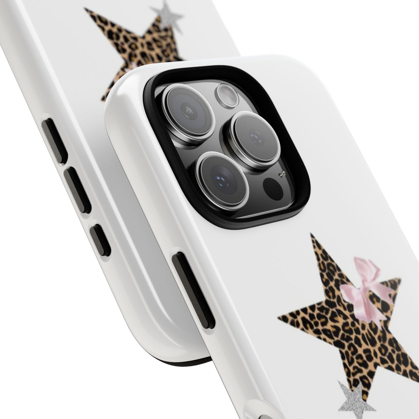 Stylish Phone Case featuring Leopard Print Star and Bow, Trendy iPhone Cover, Unique Gift for Her, Fashion Accessory for Birthdays, [...]