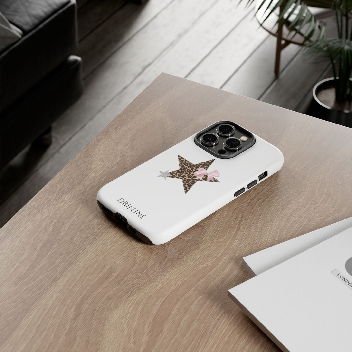 Stylish Phone Case featuring Leopard Print Star and Bow, Trendy iPhone Cover, Unique Gift for Her, Fashion Accessory for Birthdays, [...]