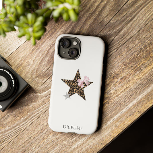 Stylish Phone Case featuring Leopard Print Star and Bow, Trendy iPhone Cover, Unique Gift for Her, Fashion Accessory for Birthdays, [...]